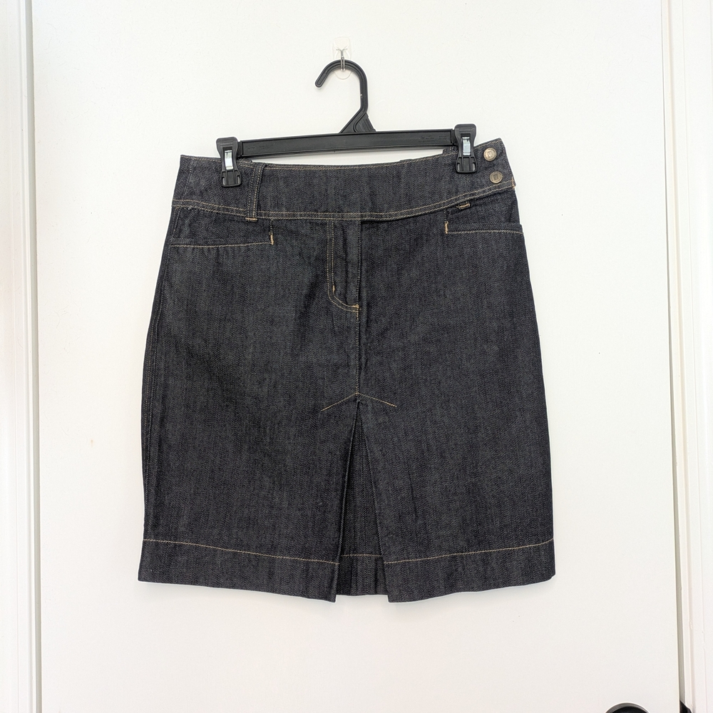 Vintage Y2K NY Jeans Dark Wash Denim Low Rise Midi Skirt